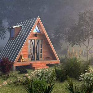 A-Frame House Plans[Cabin Plans, Tiny House, Framing Plans]