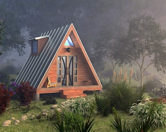 A-Frame House Plans[Cabin Plans, Tiny House, Framing Plans]