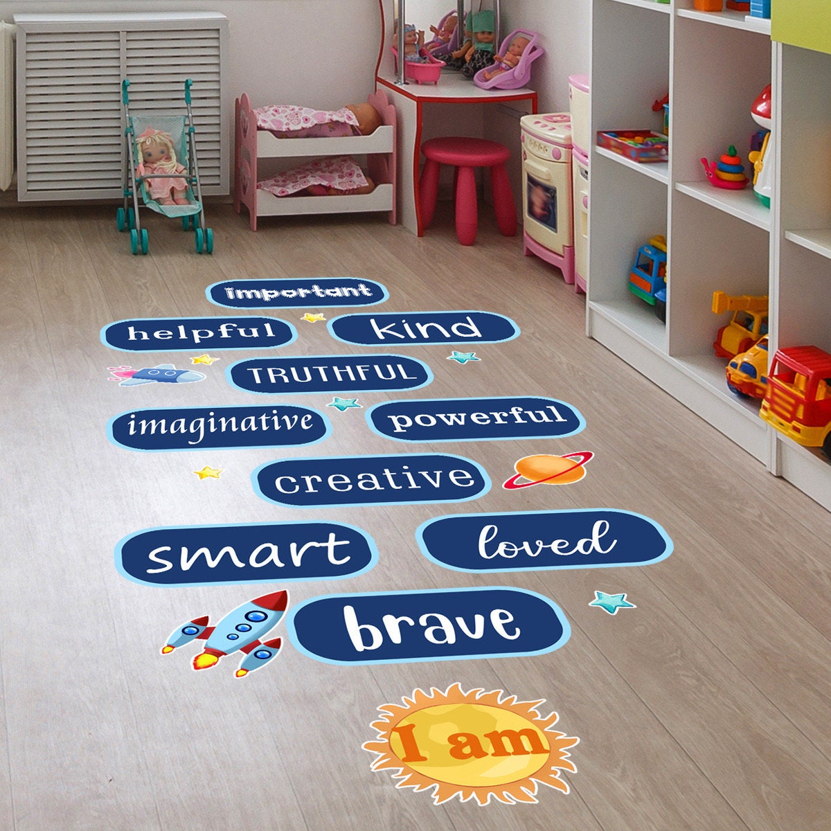 Positive Affirmation Mile Walk Carpet Stickers