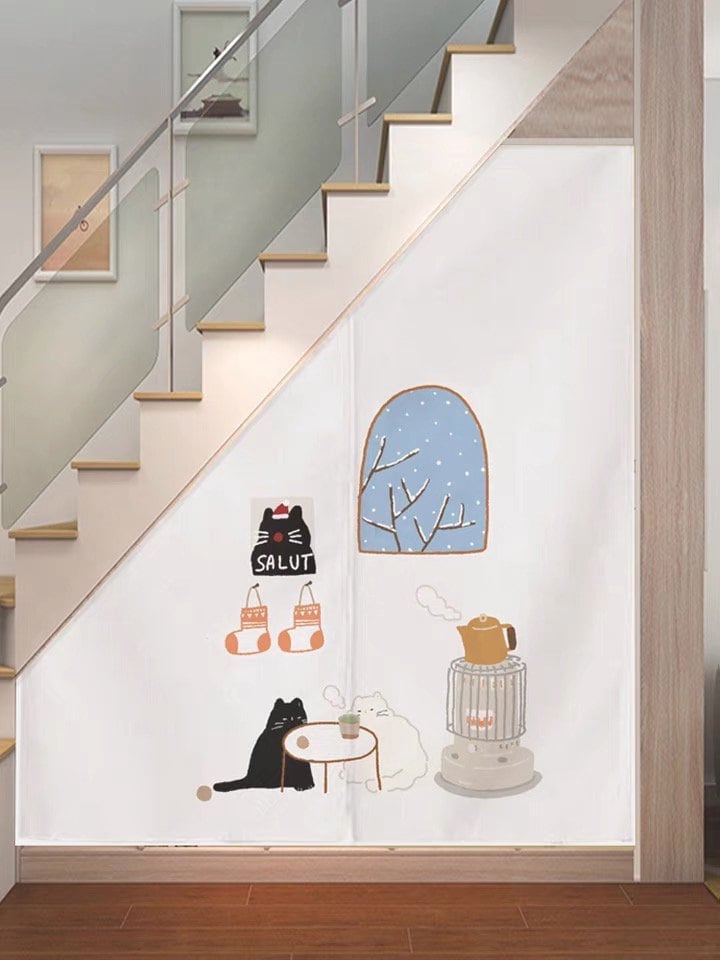 Custom Made Curtain Under the Stairs Personalized & Stylish Home Decor