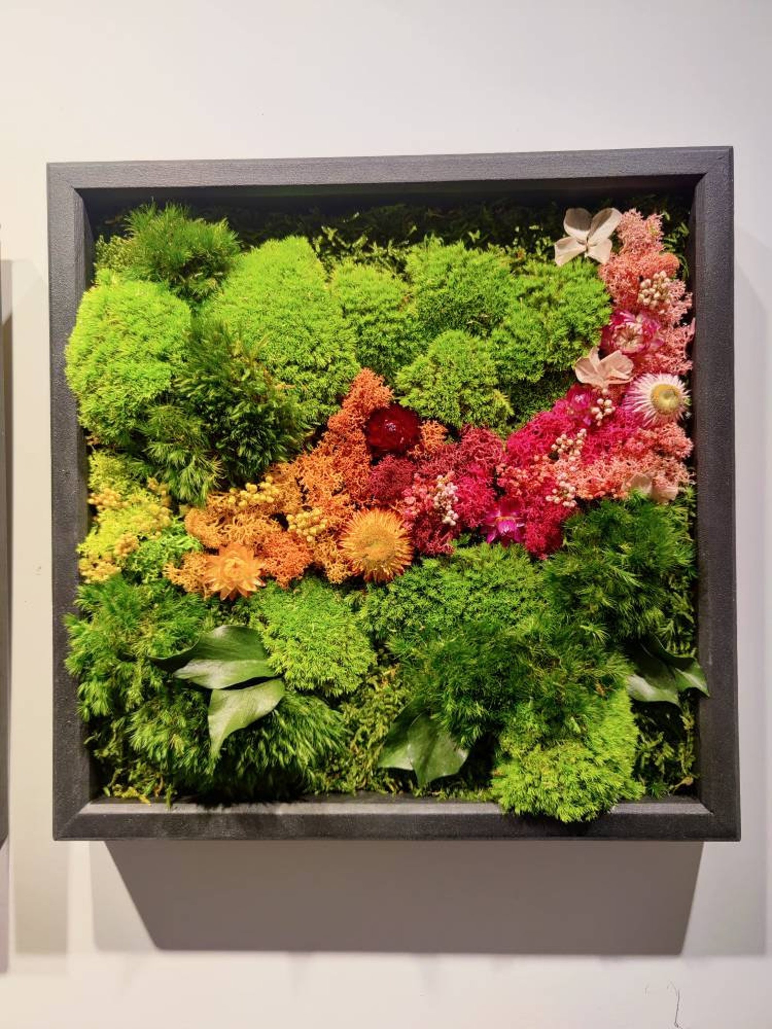 Floral Moss Wall Artlovely Moss Decor Vertical Moss Wall Etsy UK