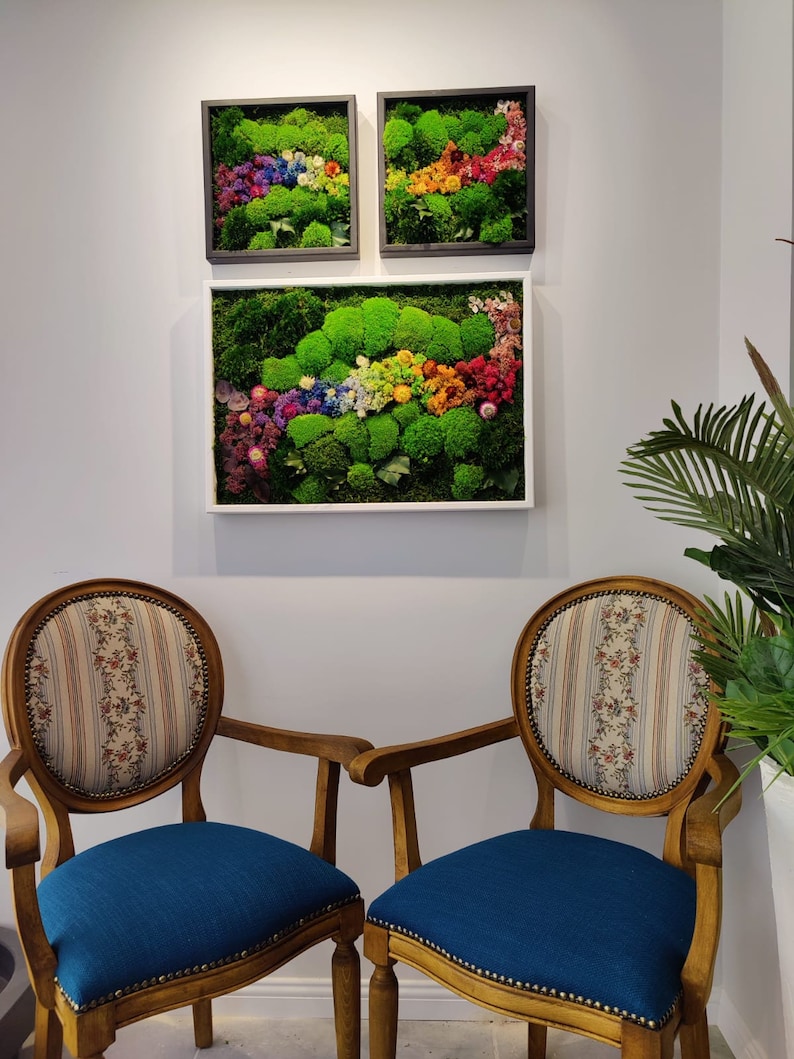 Floral Moss Wall Artlovely Moss Decor Vertical Moss Wall Etsy UK