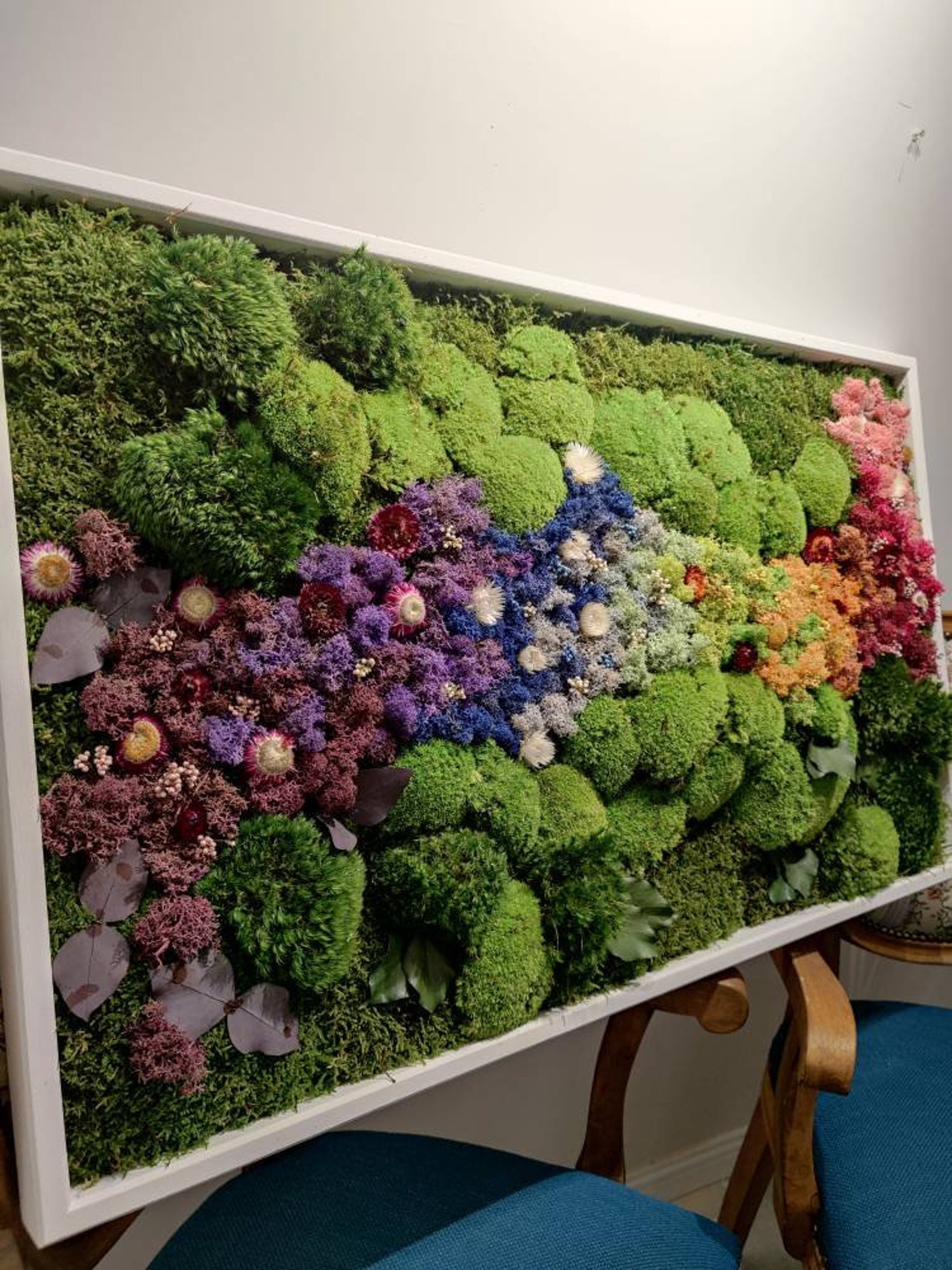 Floral Moss Wall Artlovely Moss Decor Vertical Moss Wall Etsy UK