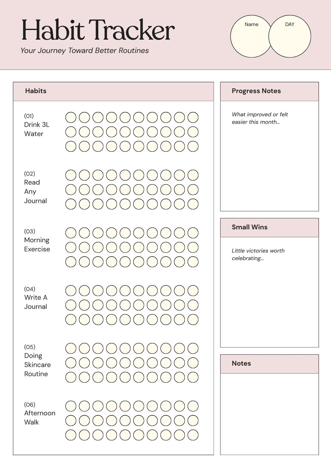 Daily Habit Tracker Printable | Routine Checklist, A4 A5 Letter ...