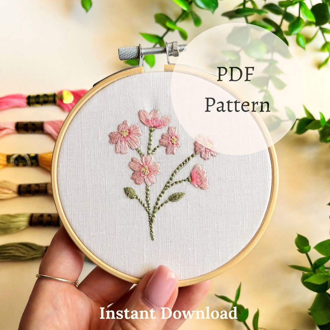 PDF Pattern -little Delicate Flowers - Embroidery Tutorial for ...