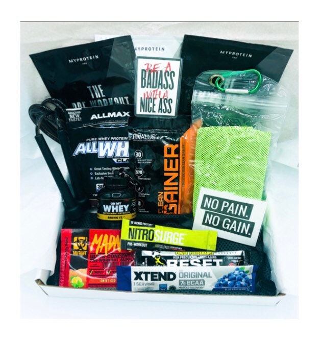 Fitness Men Gift Box, Fitness Hamper, Sport Jump Fitness Gift Package,  Boyfriend Weightlifting Food Box, Woman Supplements for Bodybuilding 
