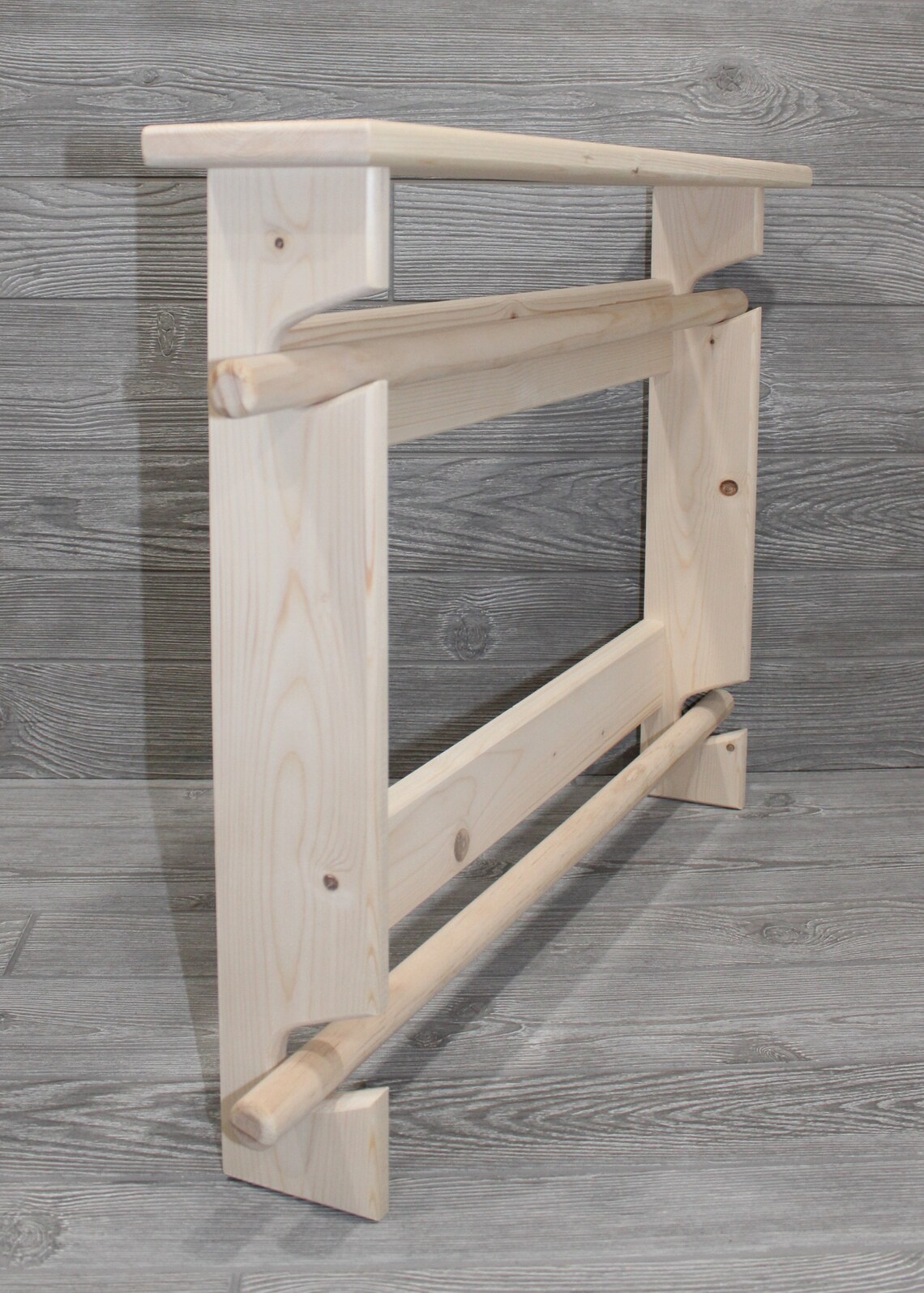 Double Quilt Rack Double Unfinished Wood Quilt Rack DIY Etsy