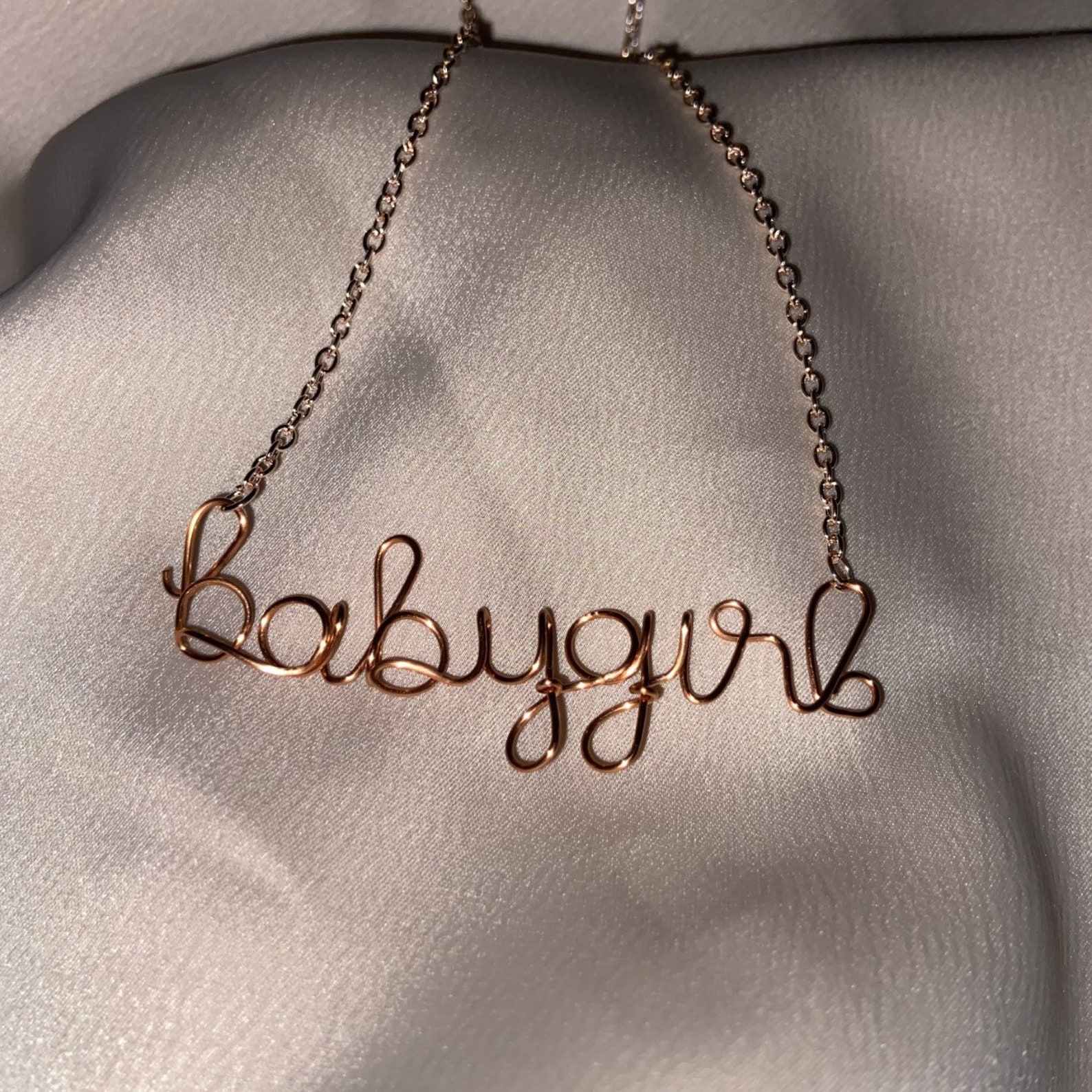 BABYGIRL NECKLACE Oro rosa Regalo perfecto Personalizado Etsy España
