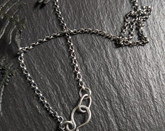 Oxidized Sterling Silver Rolo Chain: Handcrafted Clasp (16-36 inch)