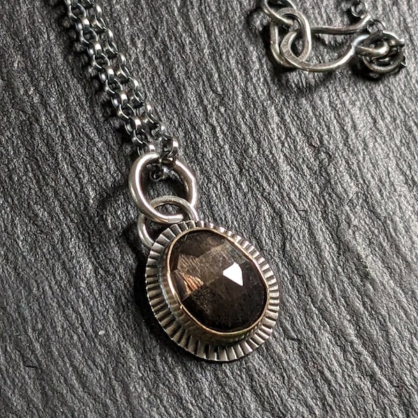 African lattice moonstone, moonstone jewellery, mixed metal necklace, ooak necklace, silver necklace, gemstone pendant, moonstone pendant,