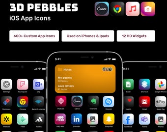 600+ 3D Pebble iOS 16 App Icons | 3D App Icons | iOS 16 App Icons | iOS 16 3D icons
