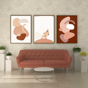 Retrato de mujer Boho Wall Art / Retrato de Sasha 3 juegos