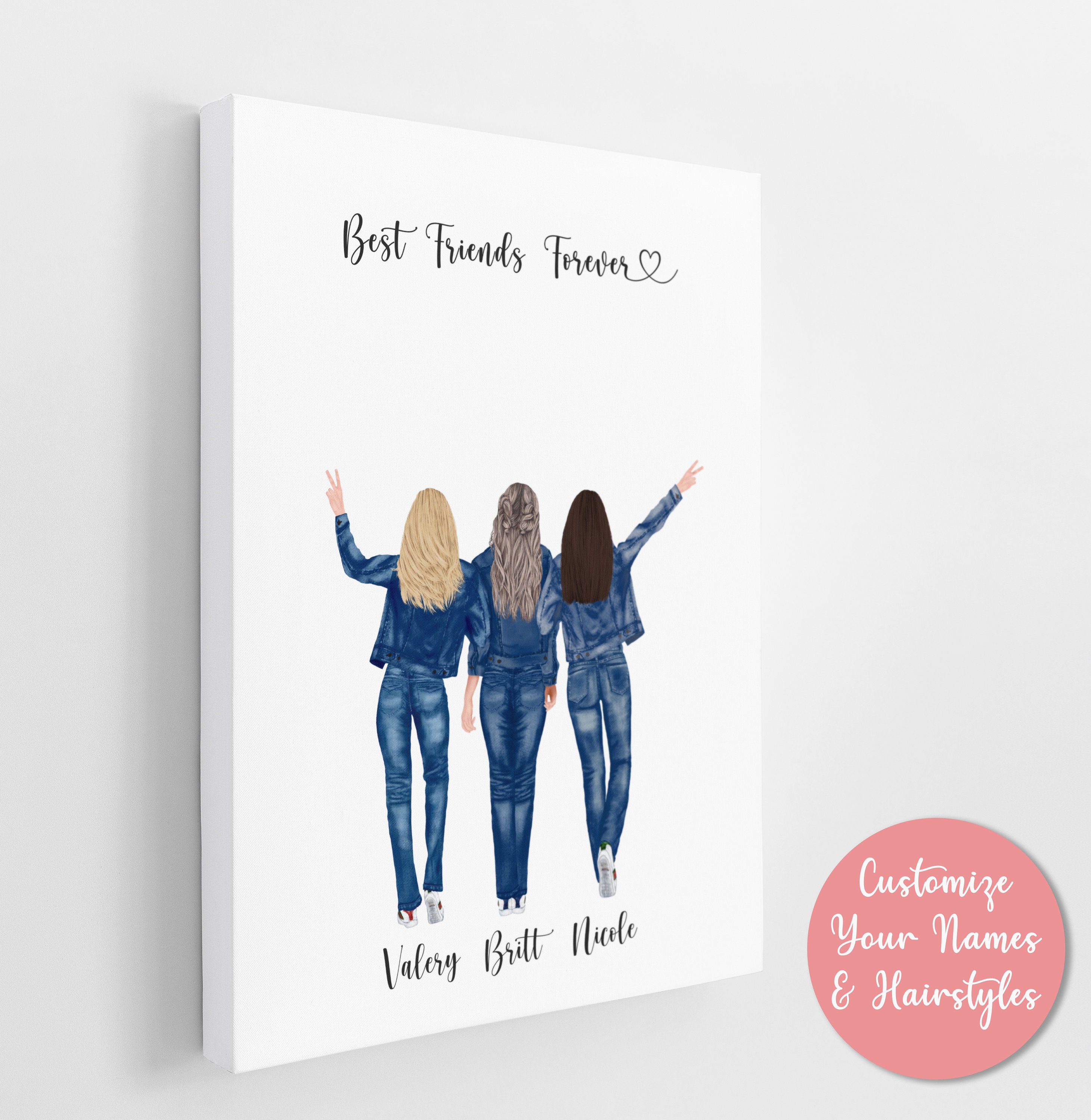 Custom Best Friends Canvas Best Friends Gift Best Friend Etsy
