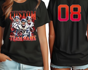 Camiseta de béisbol personalizada, camiseta de papá de mamá de baloncesto, cumpleaños de fútbol, camiseta con foto del nombre del jugador del número del equipo, camiseta familiar, camiseta personalizada