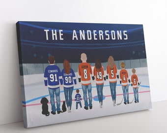 Custom Hockey Family Portrait, Hockey Gift, Hockey, Hockey Poster, Hockey Lover Gift, Ice Hockey, Hockey Gifts,Hockey Mom,Hockey Coach Gift,