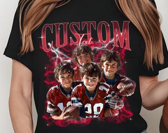 Crea tu propia camiseta deportiva / Camisa retro personalizada / Camiseta pirata personalizada / Camisa con foto personalizada / Tu diseño / Camisa gráfica de los años 90