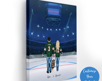 Custom Minnesota Portrait, Wild Hockey, Minnesota, Minnesota Hockey, Minnesota Gift, Hockey Gift, Hockey, Hockey Poster, Hockey Lover Gift,