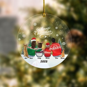 Custom Family Christmas Ornament with Pets,Personalized Family and Pet Ornament, Xmas Sports Ornament, Christmas Decor, Noel Decor