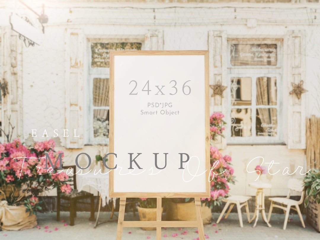 24x36 Mockup, Welcome Sign Mockup, Easel Sign Mockup, Frame Easel ...