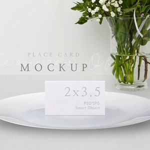 3.5x2 Wedding Place Card Mockup, Wedding Mockup, Stationery Card Mockup, Name Card Mockup, Table Setting Card Mockup, Seating Blank Card