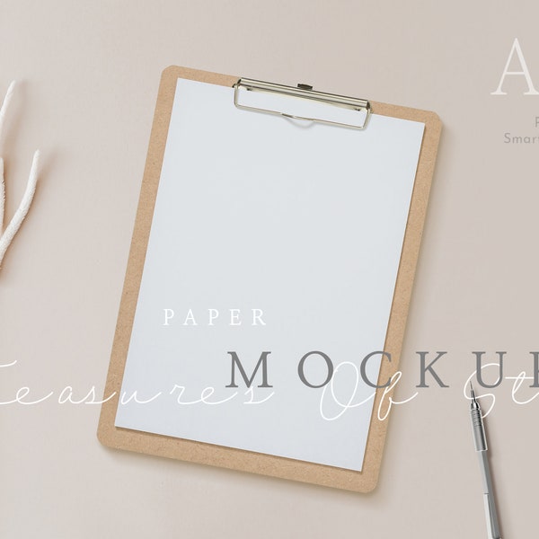 A4 Paper Mockup, Print Mockup, Stationery Mockup, Planner Mockup, Clipboard Mockup, Simple Mockup, Minimalist Mockup, Smart Object Mockup