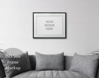 Living Room Mockup, Black Frame Mockup, Horizontal Frame Mockup, Poster Mockup, Interior Mock Up, Modern Mockup, Wall Art Mockup, PSD Mockup