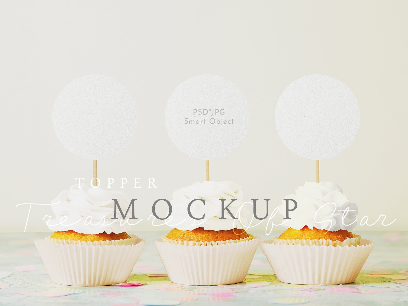 Download Cupcake Topper Mockup 3 Cupcake Mockup Topper Mockup Circle | Etsy