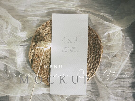 Wedding Menu Mockup Program Mockup Wedding Stationery | Etsy