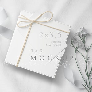 Geschenkbox Tag Mockup, Tag Mockup, Favor Tag Mockup, 2x3,5 Tag Mockup, Danke Tag Mockup, Hochzeit Mockup, Baby Shower Mockup, Blank Tag