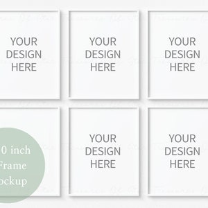 6 Frames Mockup, Simple Frame Mockup, White Frame Mockup, Wall Art Mockup, Minimalist Mockup, PSD Smart Object Mockup, Poster Mockup