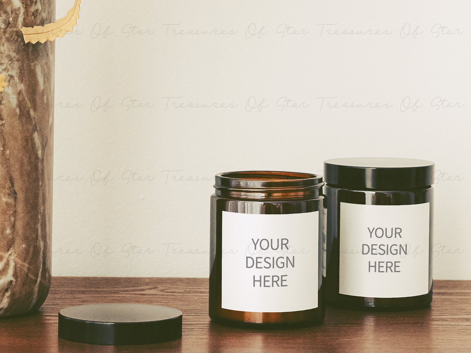 Square Candle Label Mockup Candle Mockup Jar Candle Mockup