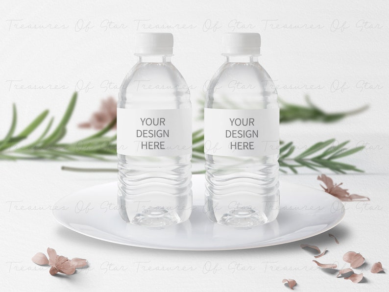 Water Bottle Label Mockup, 8x2 Label Mockup, Wedding Mockup, Drink Label Mockup, Water Bottle Label, Smart Object Mockup, PSD Mockup. image 2