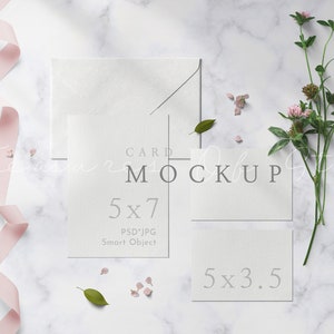 Invitation Mockup, Wedding Mockup, Stationery Mockup, RSVP Card Mockup, Greeting Card Mockup, 5x7 Card Mockup, Smart Object Mockup, 5x3.5