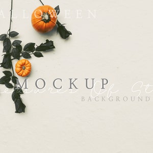 Halloween Hintergrund Mockup, Hintergrund Stock Foto, Kürbis Dekor Mockup, Briefpapier Mockup, Einfache Mockup, Minimalist Mockup, JPG Mockup