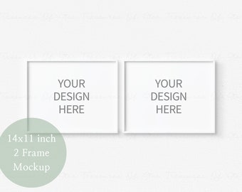 Horizontal Frame Mockup,2 Frames Mock up, White Frame Mockup, Simple Frame Mockup, Modern Mockup, Wall Art Mockup, Clean Mockup, Landscape