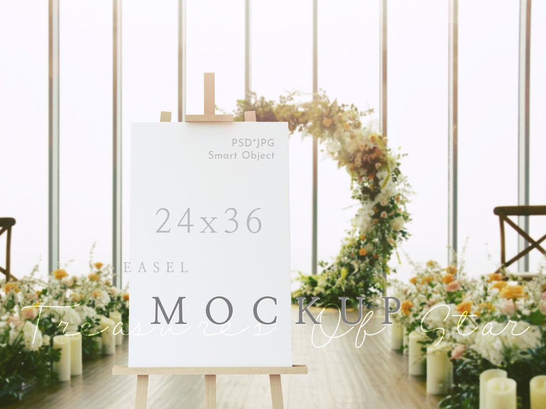 Welcome Sign Mockup, Easel Sign Mockup, 24x36 Mockup, Wedding Mockup ...