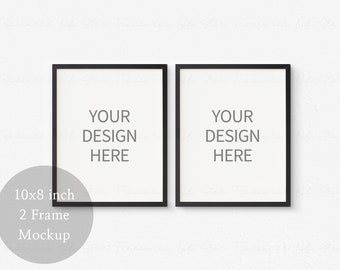 2 Black Frames Mockup, Poster Mockup, Simple Frame Mockup, Modern Mockup, Wall Art Mockup, Digital Mockup, Minimalist Mockup, PSD Mockup