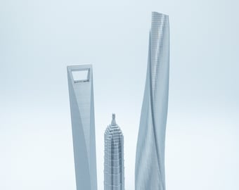 Shanghai Skyscraper Models- 3D Printed 3 Pack