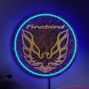 Pontiac Firebird neon sign, Pontiac Firebird logo art, Firebird sign, Garage sign decor, Pontiac Firebird gift, Pontiac Firebird art decor