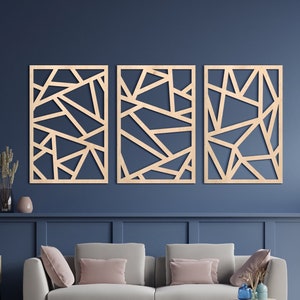 Holz geometrische Wandkunst, Geometrische Wandplatte, Abstrakte Holzwandkunst, Minimalistische Holzwandkunst, Moderne Holzwandkunst