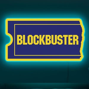 Blockbuster neon sign, Blockbuster logo, Blockbuster led sign, Home cinema sign, Home theater sign, Home cinema decor, Blockbuster art decor