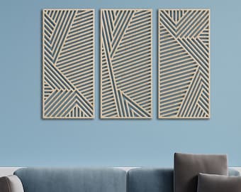 Wood wall art, Geometric wood wall art set, Wood panel wall art, Wooden wall art, Geometric wood wall decor, Geometric wall art set of 3