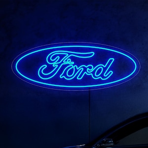 Ford neon sign, Ford logo lighted, Ford led sign, Car logo sign decor, Ford garage sign, Ford gift, Garage neon sign decor, Ford art decor