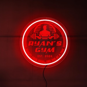 GYM neon sign, Custom GYM sign, Personalized GYM sign, Workout neon sign decor, Gym name sign, Fitness neon sign, Home Gym wall art decor