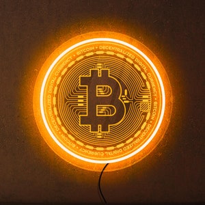 Bitcoin neon sign, Crypto neon led signs, Trading wall art, Bitcoin led wall signs, Bitcoin neon light, Cryptocurrency decor,Trader wall art