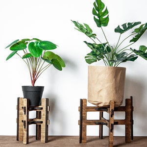 Blumenhocker, Mid Century Blumenhocker, Blumenhocker Holz, Blumenhocker Holz, Erhöhte Blumenhocker Holz, Mid Century Blumenhocker