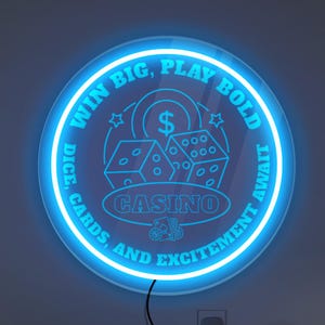 Casino room neon sign, Custom casino sign, Personalized casino sign, Casino name sign, Poker room sign, Casino gift, Home casino art decor