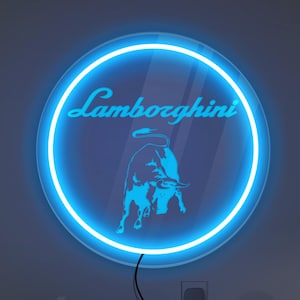 Lamborghini neon sign, Lamborghini logo lighted, Lamborghini led sign, Garage neon sign decor, Lamborghini gift, Lamborghini wall art decor