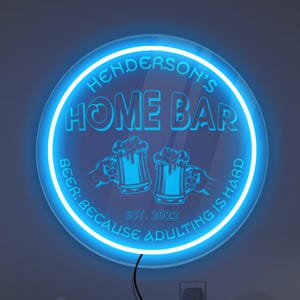 Home bar neon sign, Custom bar sign, Personalized bar name sign, Bar led sign, Pub neon sign man cave, Home bar gift, Bar wall art decor