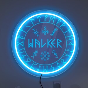 Custom runes neon sign, Viking name led sign, Personalized runes sign, Viking neon sign, Nordic compass sign, Viking runes wall art decor